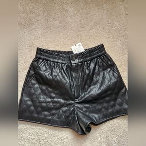 ZARA quilted leather shorts